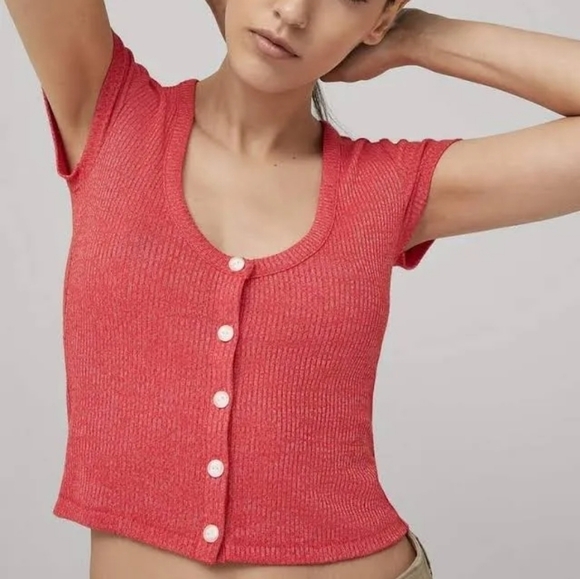 Rag & Bone The Knit Rib Scoop Neck Tee Rib T-Shirt - Picture 9 of 15